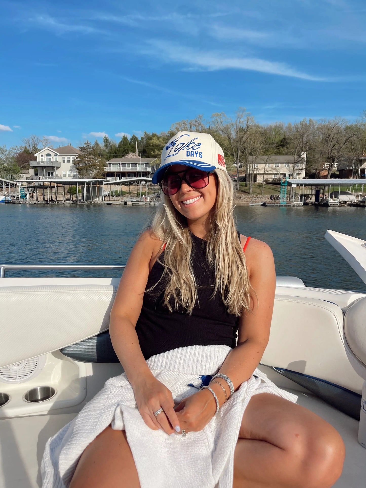 More Lake Days - Royal Blue Vintage Trucker Hat KenzKustomz