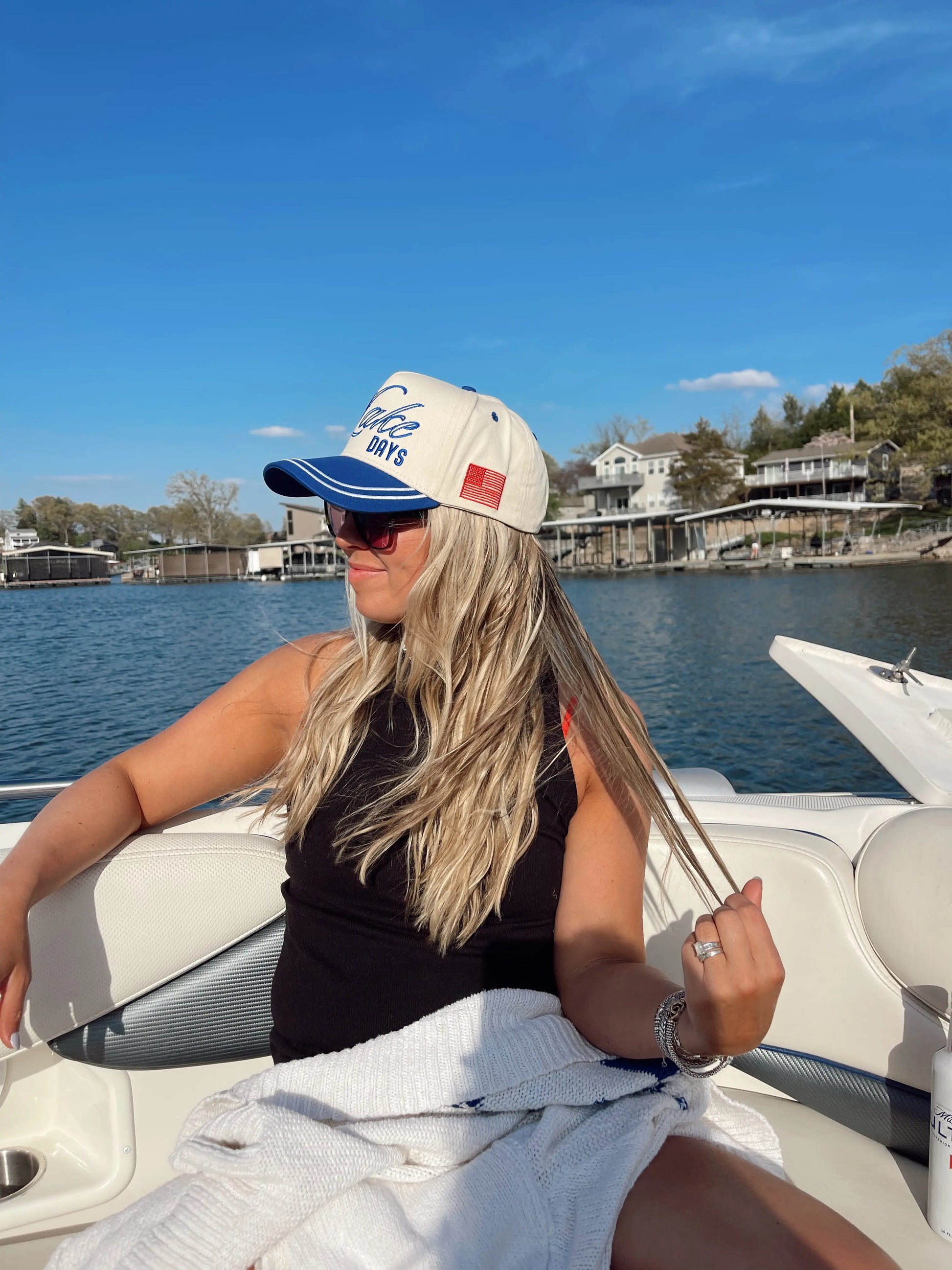 More Lake Days - Royal Blue Vintage Trucker Hat KenzKustomz
