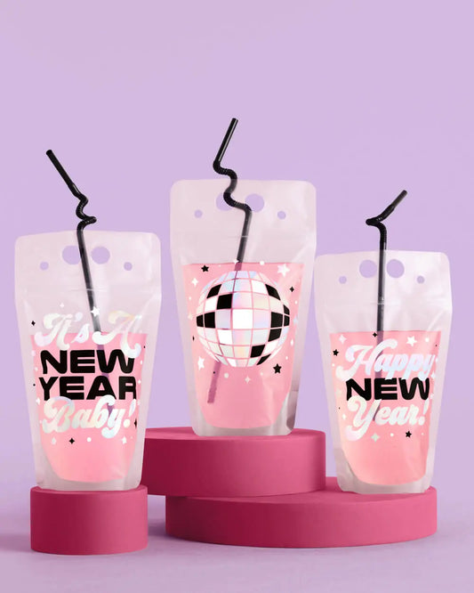 NYE 🪩 Sippers - 15 drink pouches xo, Fetti