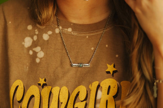 Nocona Bar Necklace with Turquoise Stone Wild Junkie