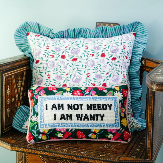 Not Needy Needlepoint Pillow Furbish Studio