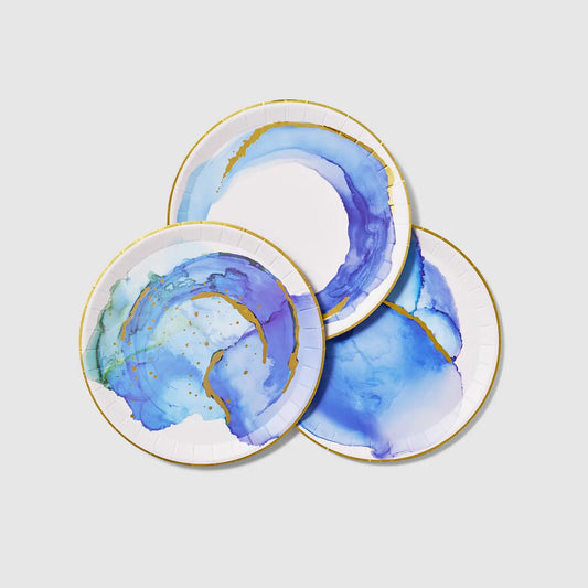 Ocean Watercolor Large Plates (10 per pack) Coterie
