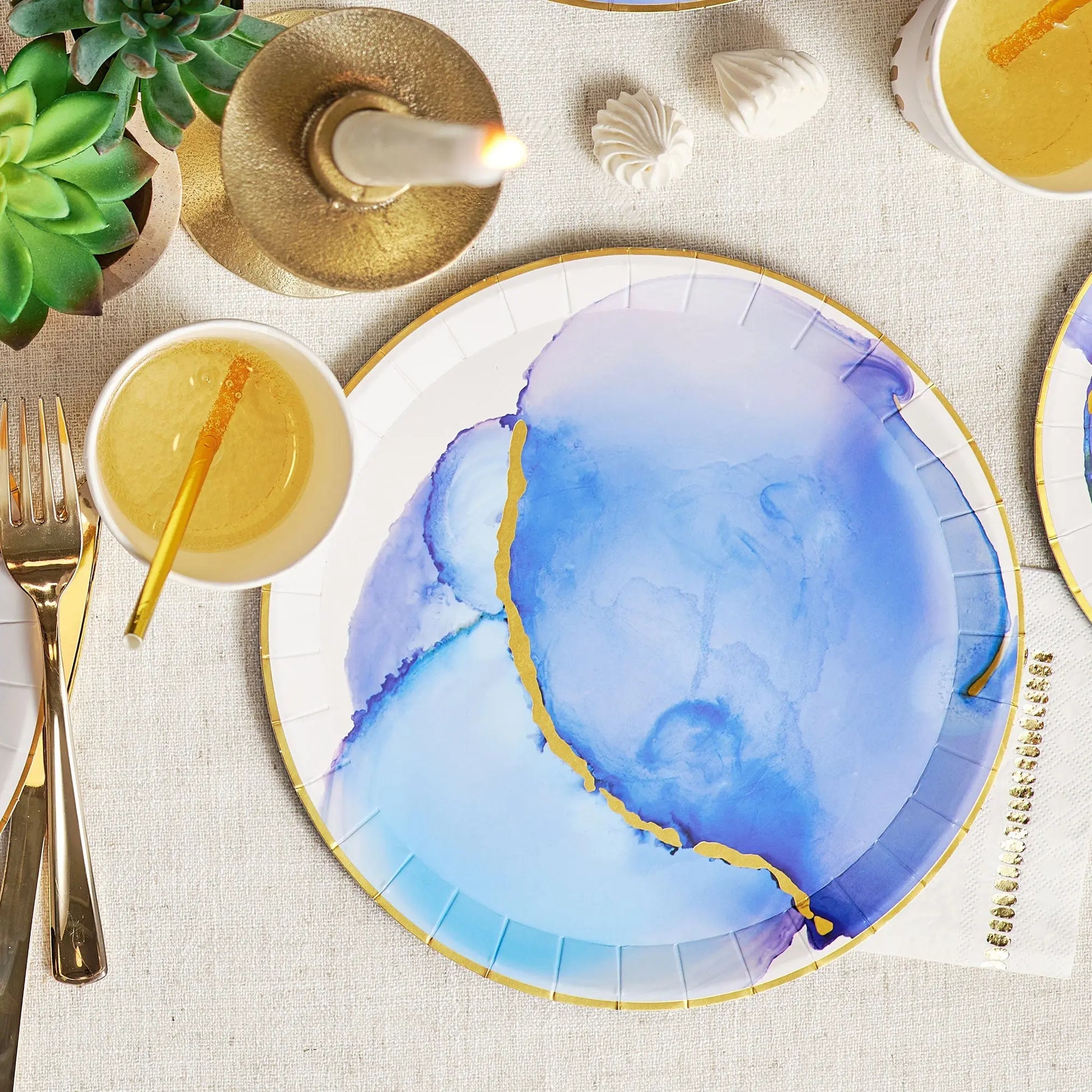 Ocean Watercolor Large Plates (10 per pack) Coterie