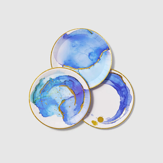 Ocean Watercolor Small Plates (10 per pack) Coterie