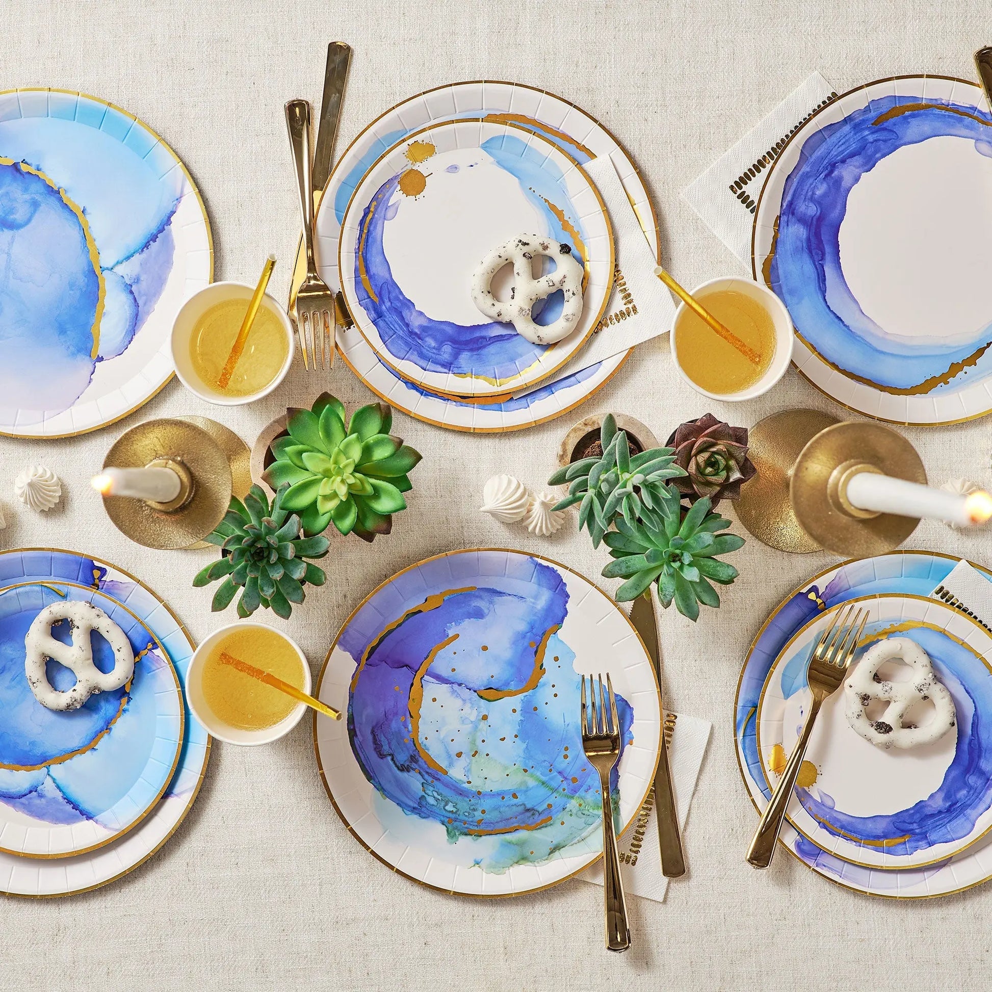Ocean Watercolor Small Plates (10 per pack) Coterie