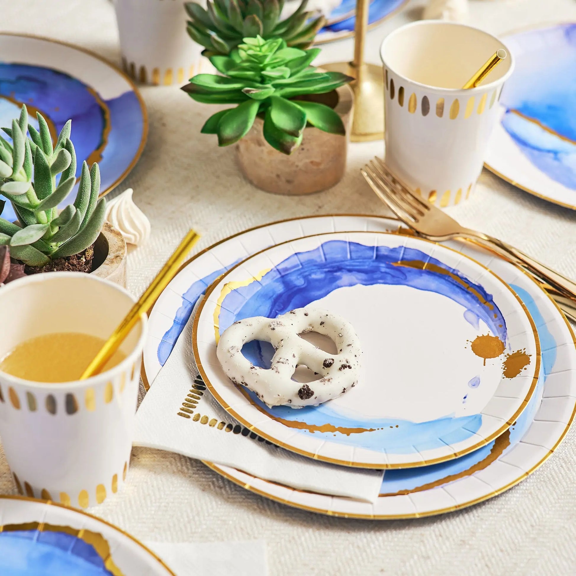 Ocean Watercolor Small Plates (10 per pack) Coterie
