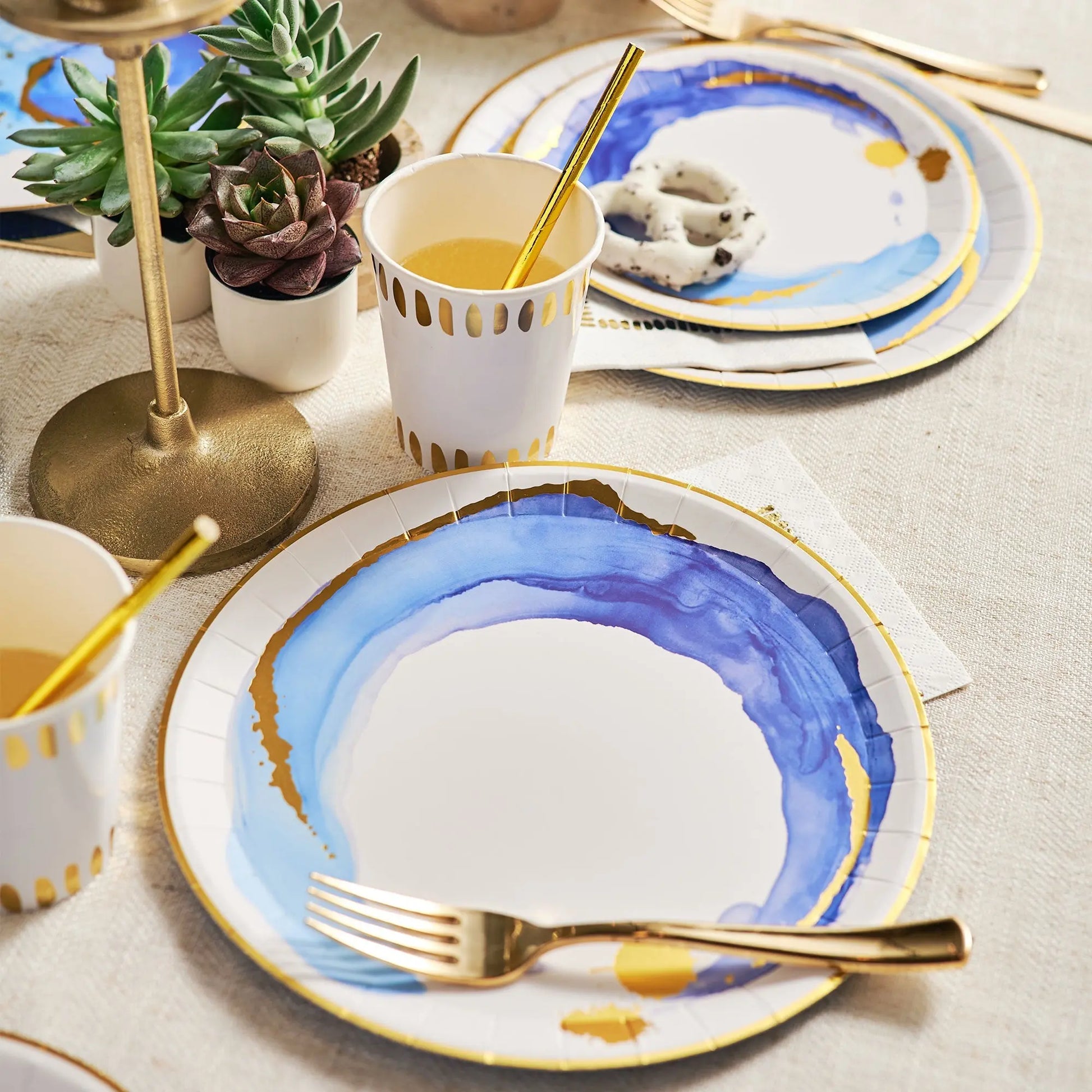 Ocean Watercolor Small Plates (10 per pack) Coterie