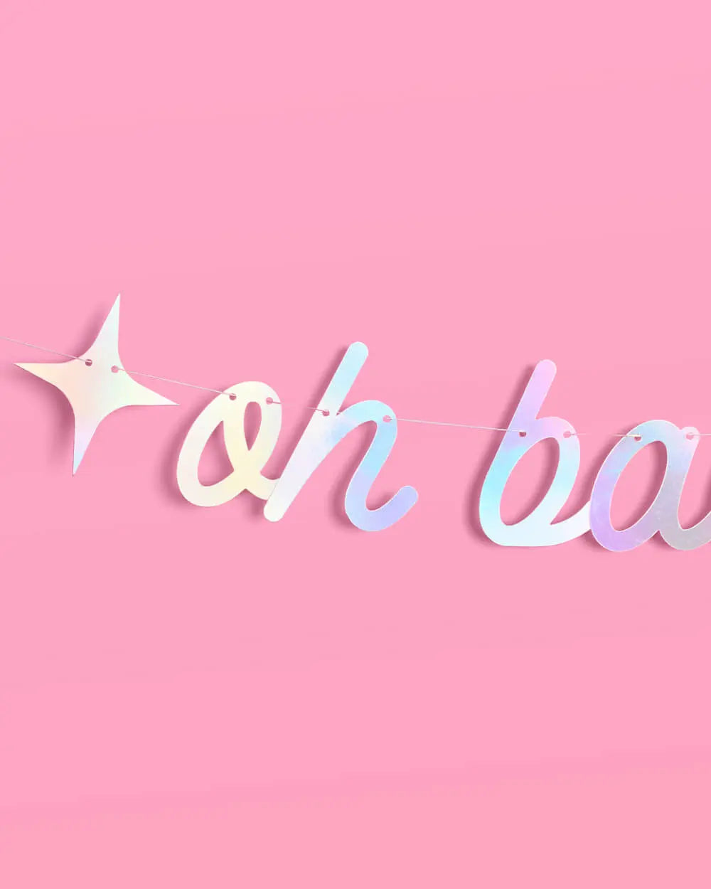 Oh Baby Banner - iridescent foil banner xo, Fetti