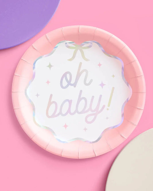 Oh Baby Plates - 25 paper plates xo, Fetti