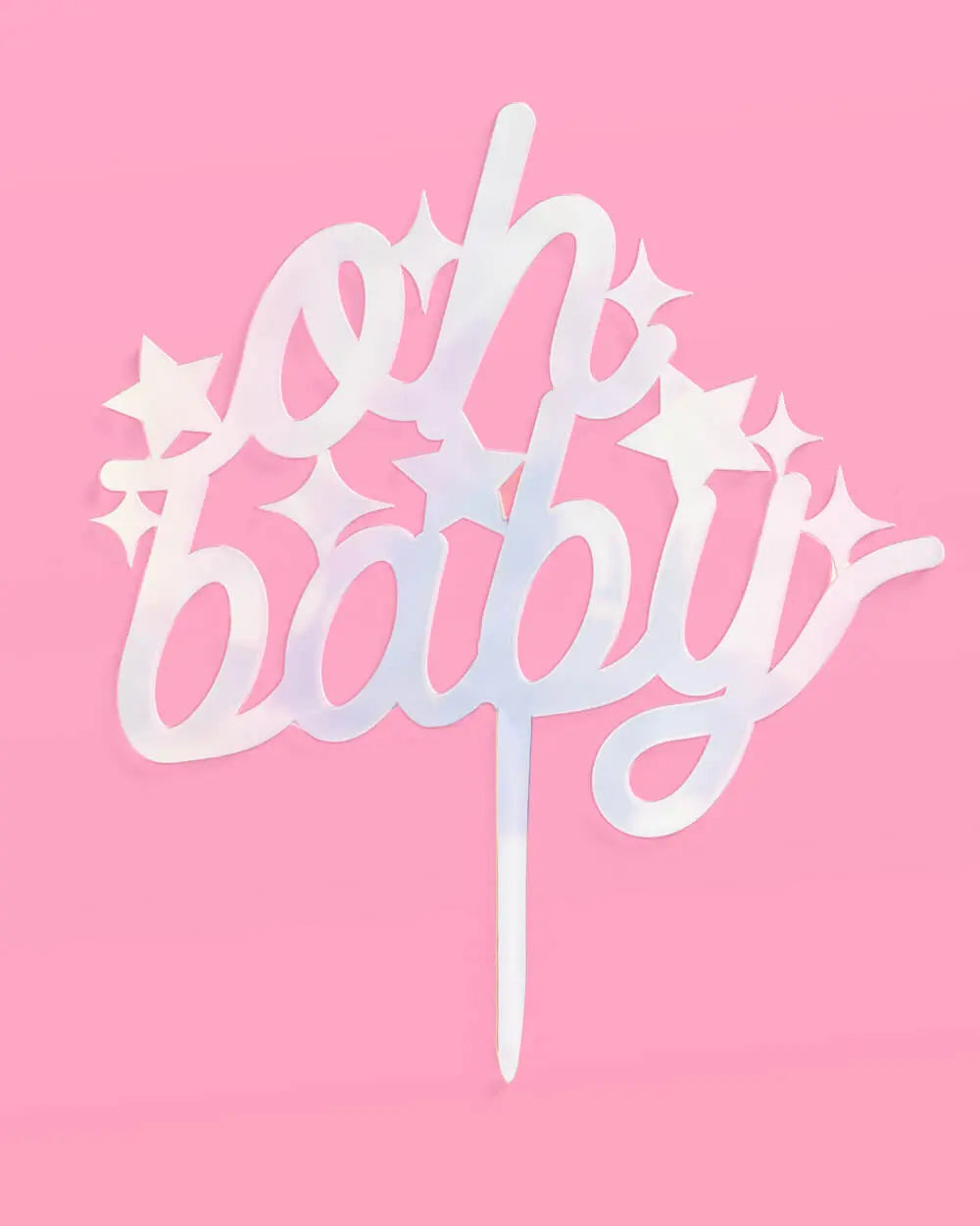 Oh Baby Topper - iridescent cake topper xo, Fetti