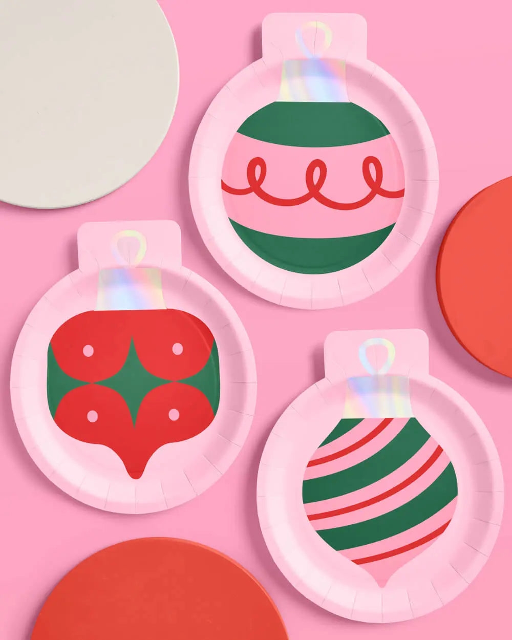 Ornament Plates - 24 paper plates xo, Fetti