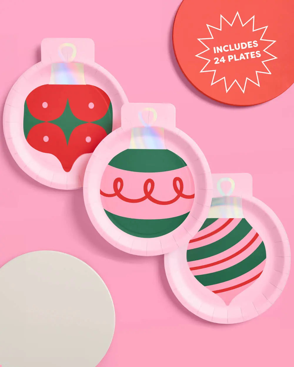 Ornament Plates - 24 paper plates xo, Fetti