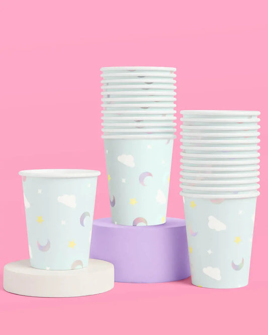 Over the Moon Cups - 50 paper cups xo, Fetti