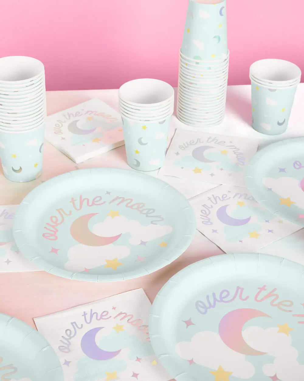 Over the Moon Cups - 50 paper cups xo, Fetti
