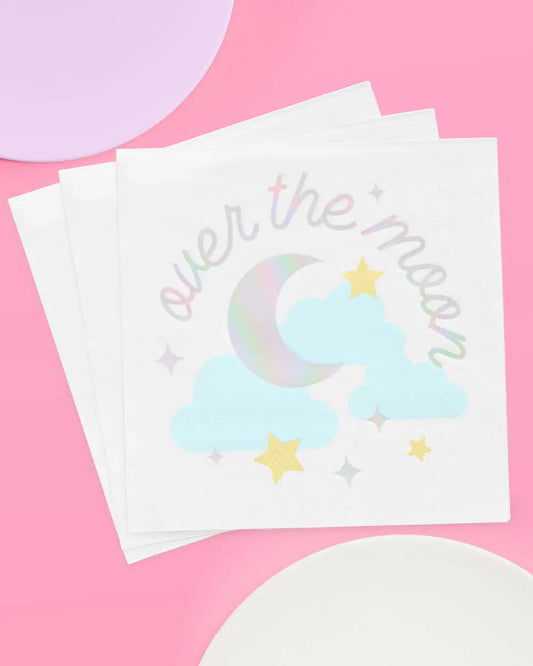Over the Moon Napkins - 50 paper napkins xo, Fetti