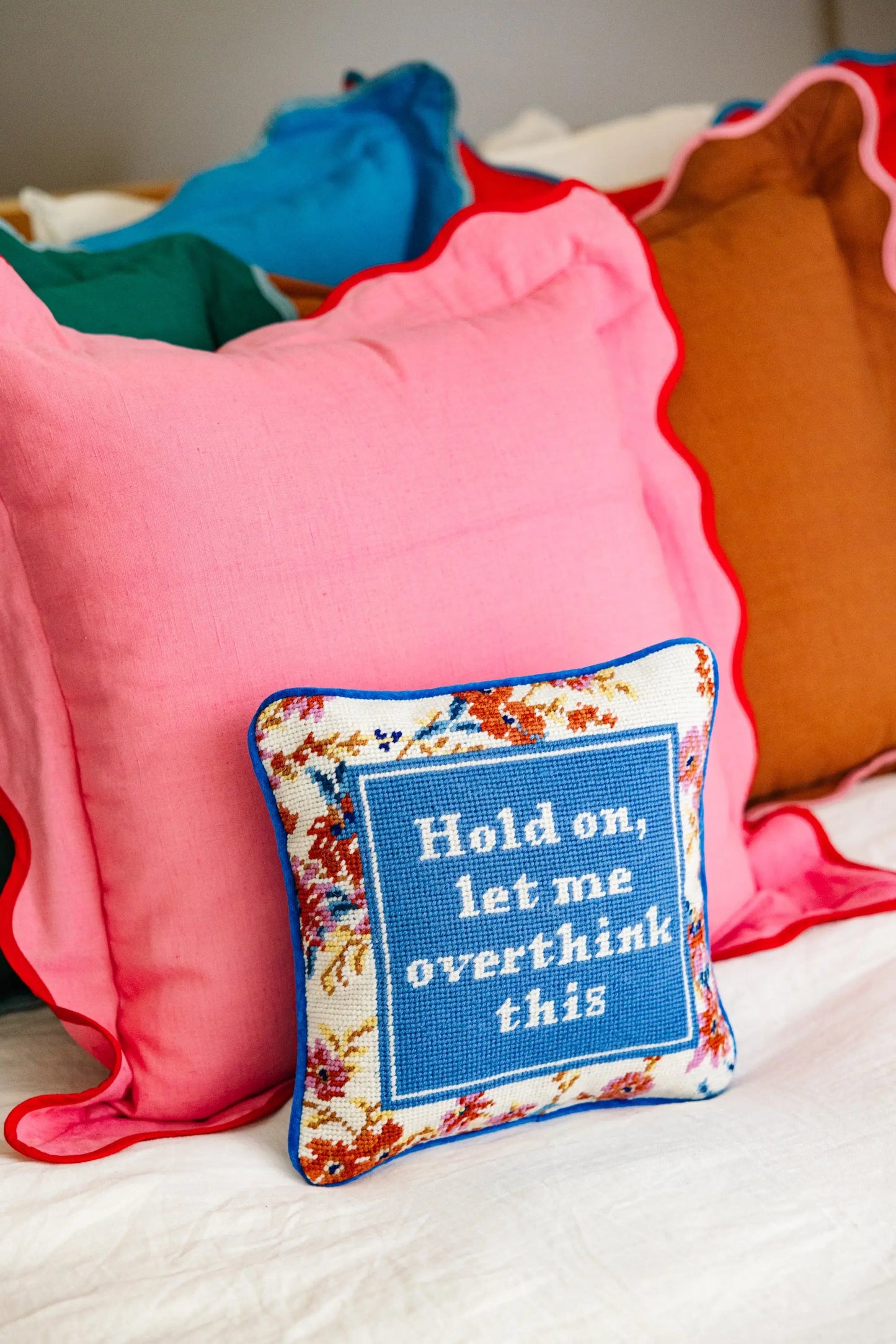 Overthink Needlepoint Pillow Furbish Studio