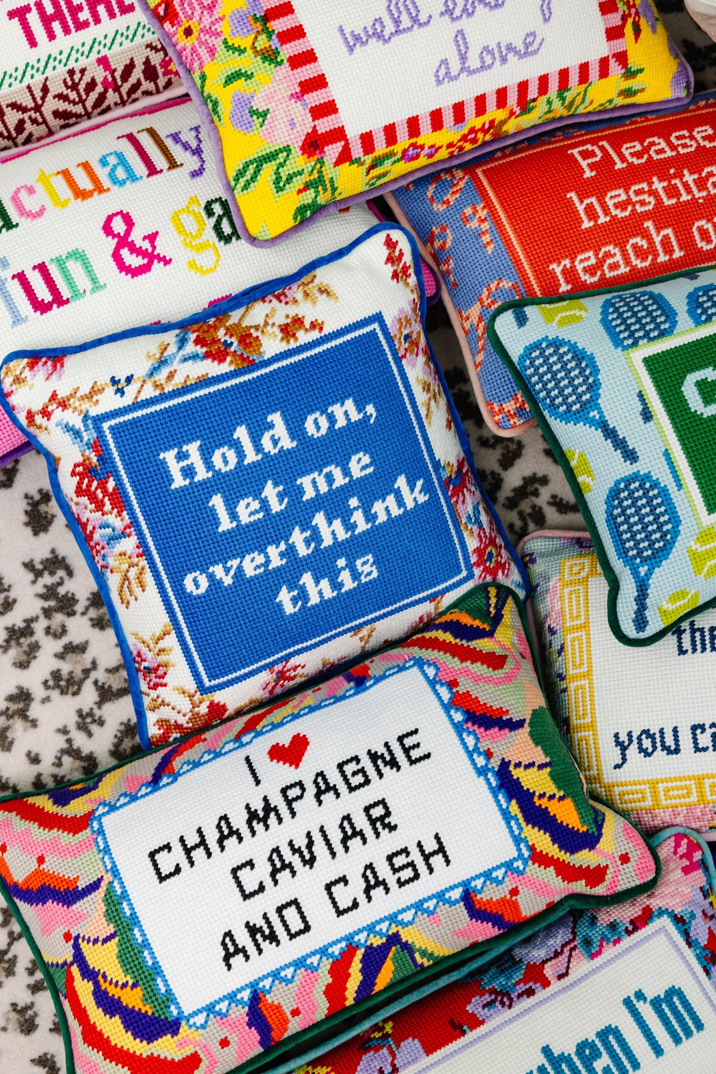 Overthink Needlepoint Pillow Furbish Studio
