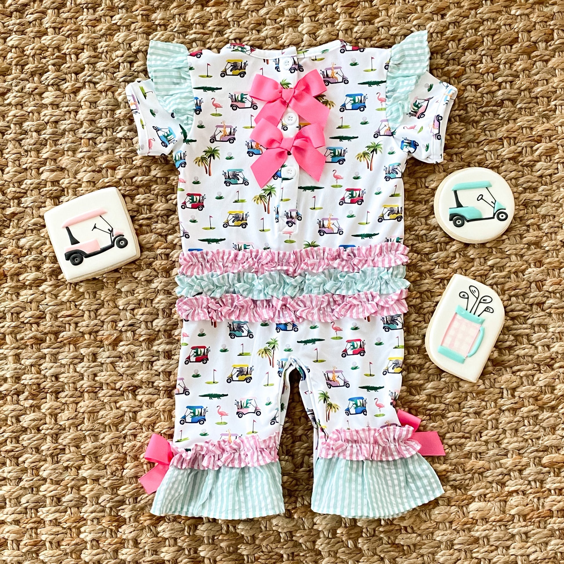 The Palms Girls Golf Romper - Latchkey 