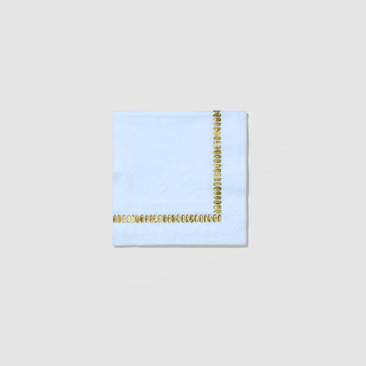 Pale Blue Brushstroke Cocktail Napkins (25 per pack) Coterie