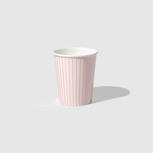 Pale Pink Pinstripe Cups (10 per pack) Coterie