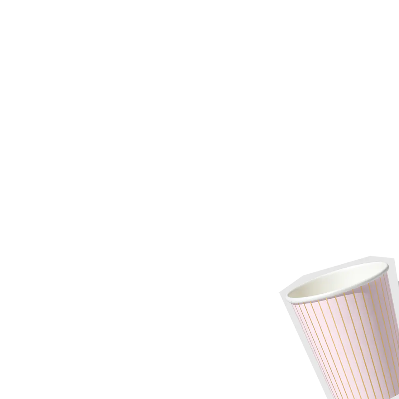 Pale Pink Pinstripe Cups (10 per pack) Coterie