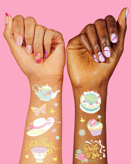 Partea Time Tats - 50 foil temporary tattoos xo, Fetti