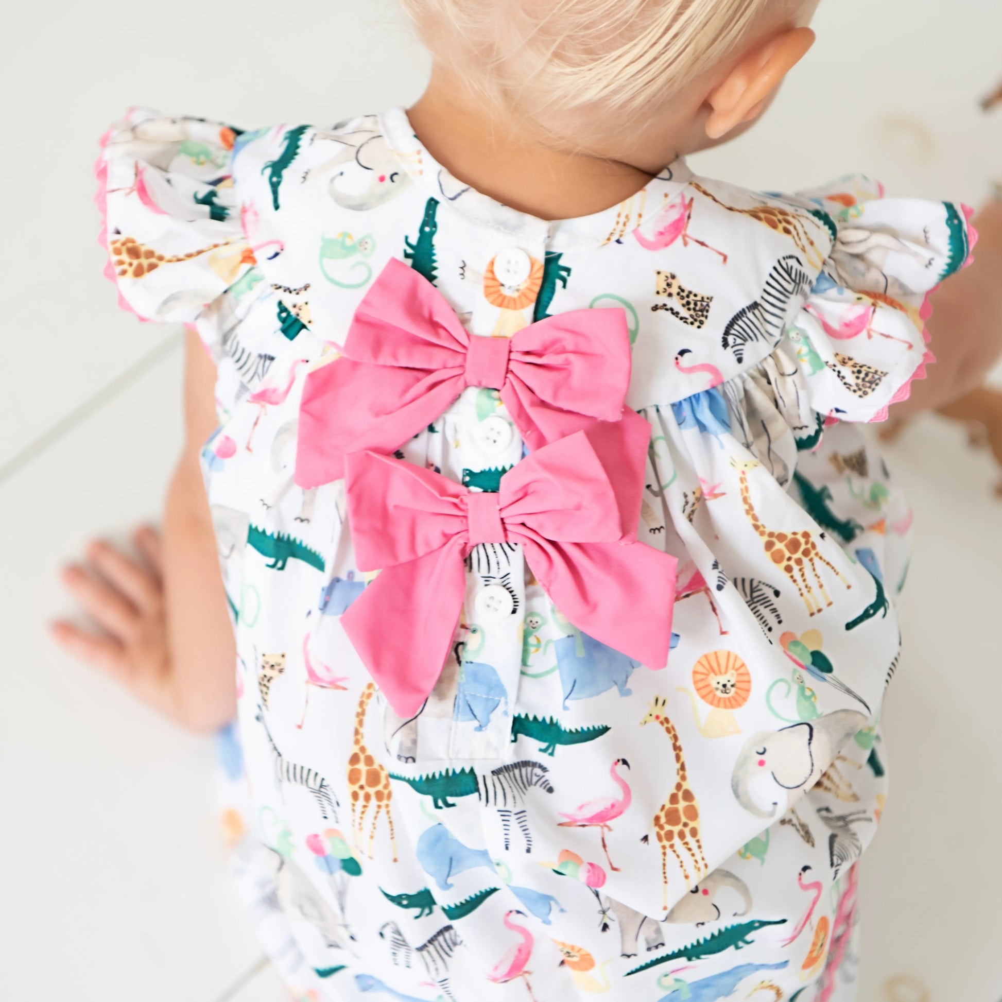 Party Animals Baby Toddler Girl Dress Safari Theme - Latchkey