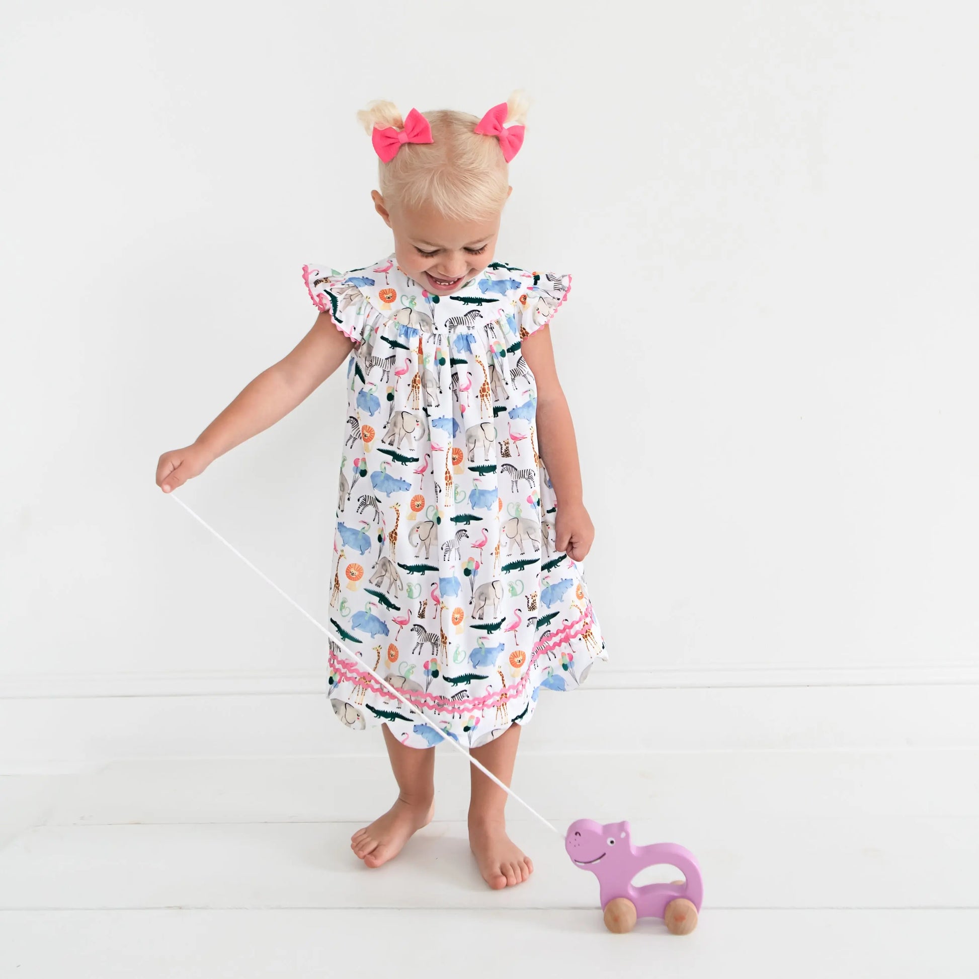 Party Animals Baby Toddler Girl Dress Safari Theme - Latchkey