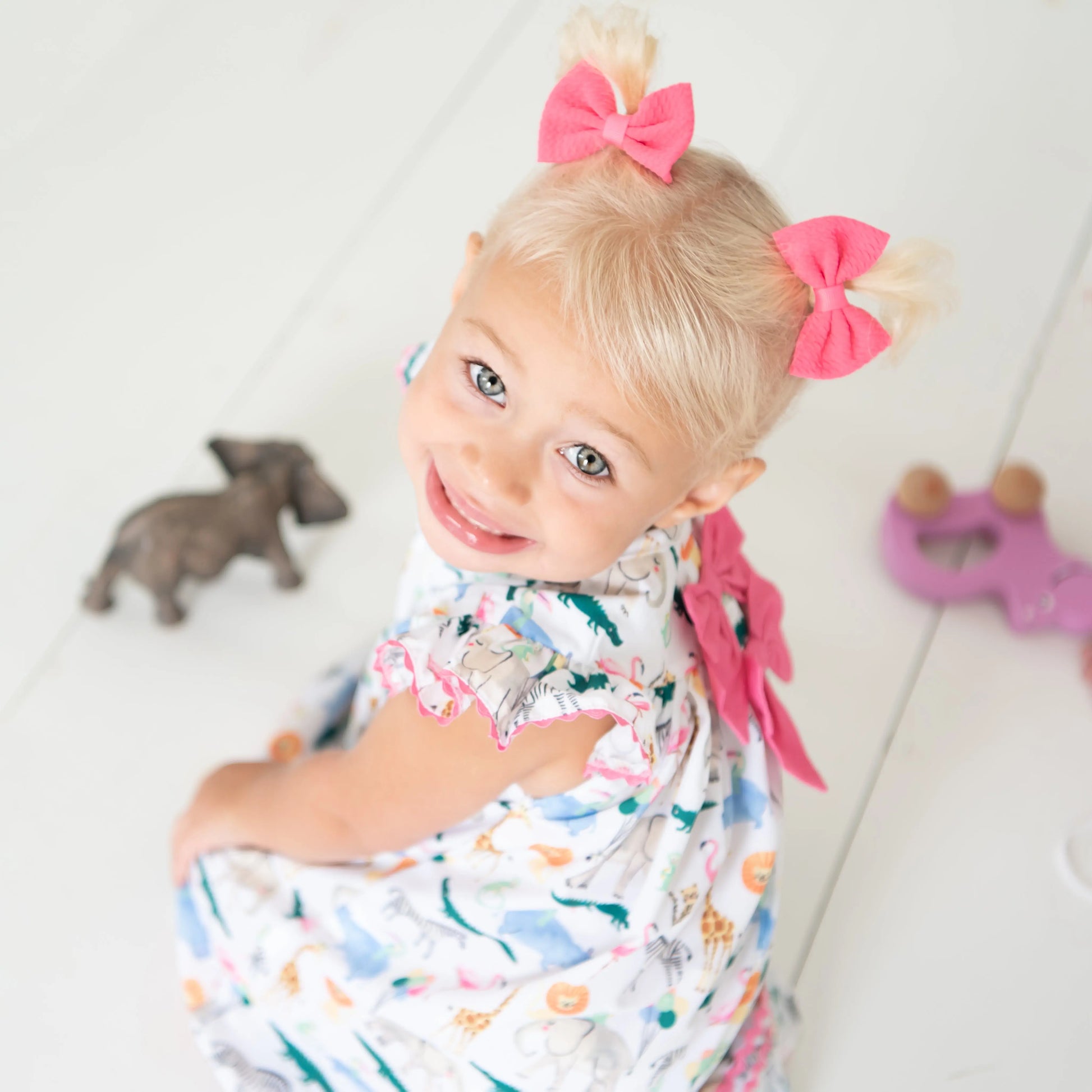 Party Animals Baby Toddler Girl Dress Safari Theme - Latchkey