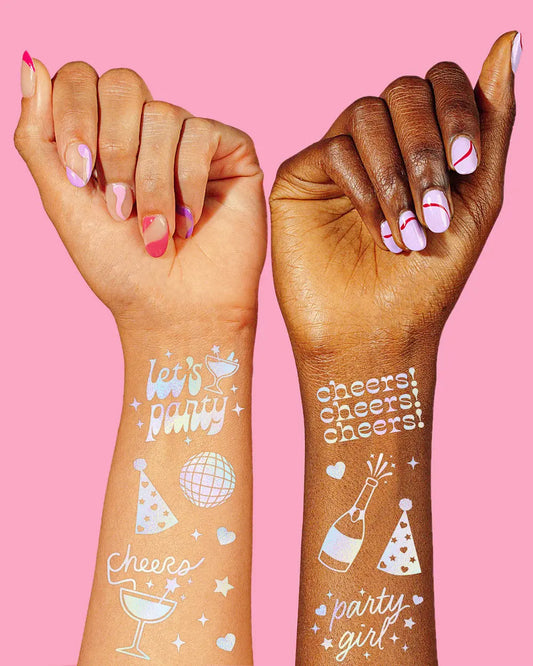 Party Girl Tats - 52 foil temporary tattoos xo, Fetti