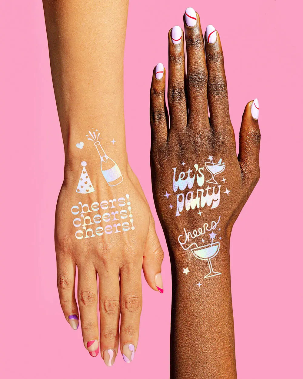 Party Girl Tats - 52 foil temporary tattoos xo, Fetti