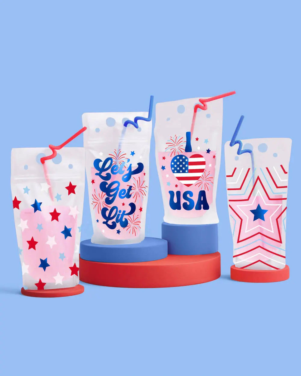 Party In The USA Sippers - 16 pouches + straws xo, Fetti