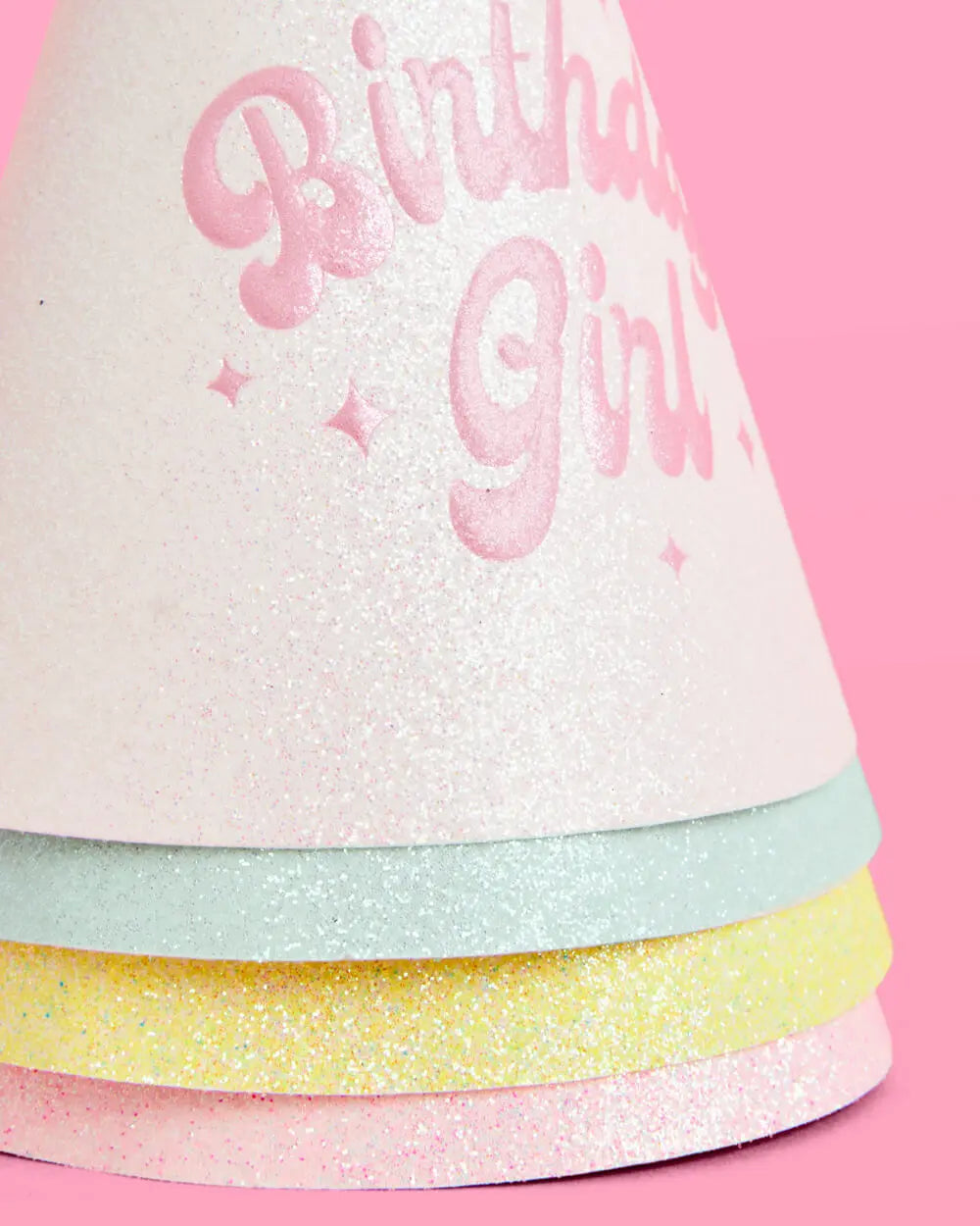 Pastel Party Hats - 13 glitter paper hats xo, Fetti