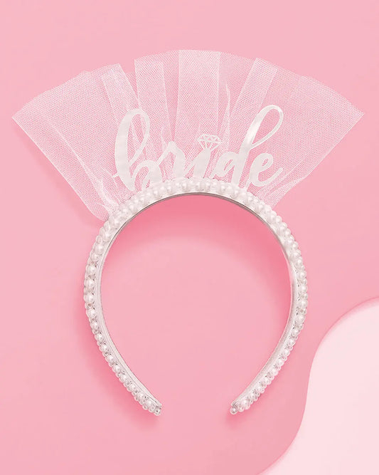 Pearlfect Headband - white bride headband xo, Fetti