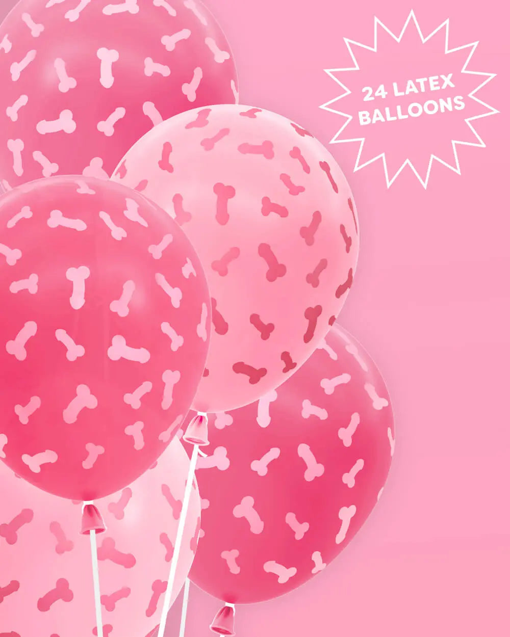 Penis Balloon Pack - 24 latex balloons xo, Fetti
