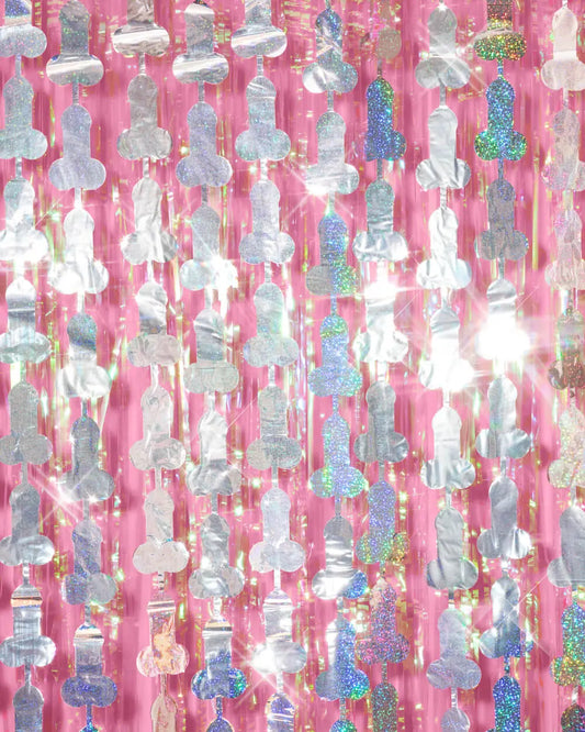 Penis Curtain Pack - iridescent foil curtains xo, Fetti
