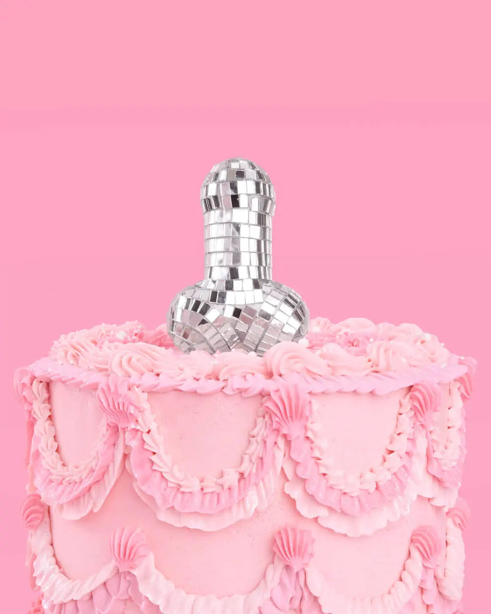 Penis Disco Topper - mirrored cake topper xo, Fetti