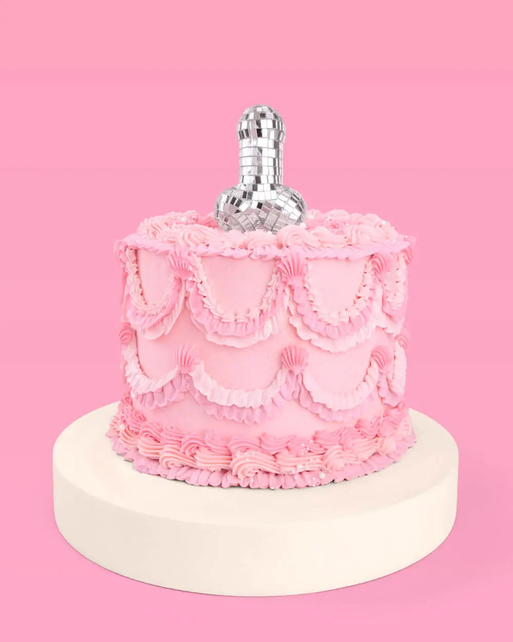 Penis Disco Topper - mirrored cake topper xo, Fetti
