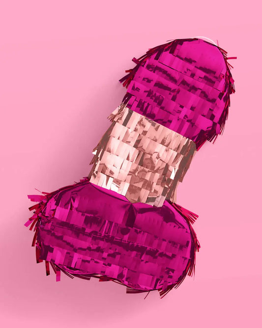 Penis Piñata - pink foil piñata xo, Fetti