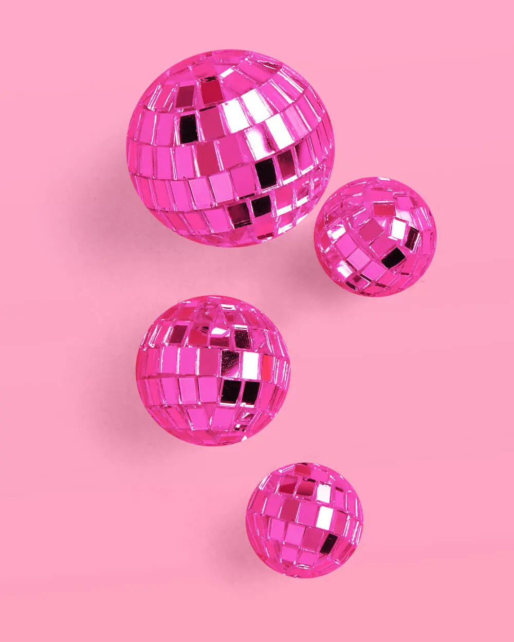 Pink Disco Topper - 4 disco ball cake toppers xo, Fetti