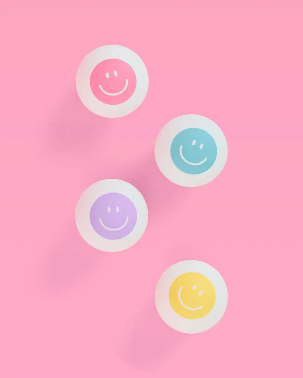 Pink Smiley Pong Pack - 50 cups + 4 pong balls xo, Fetti