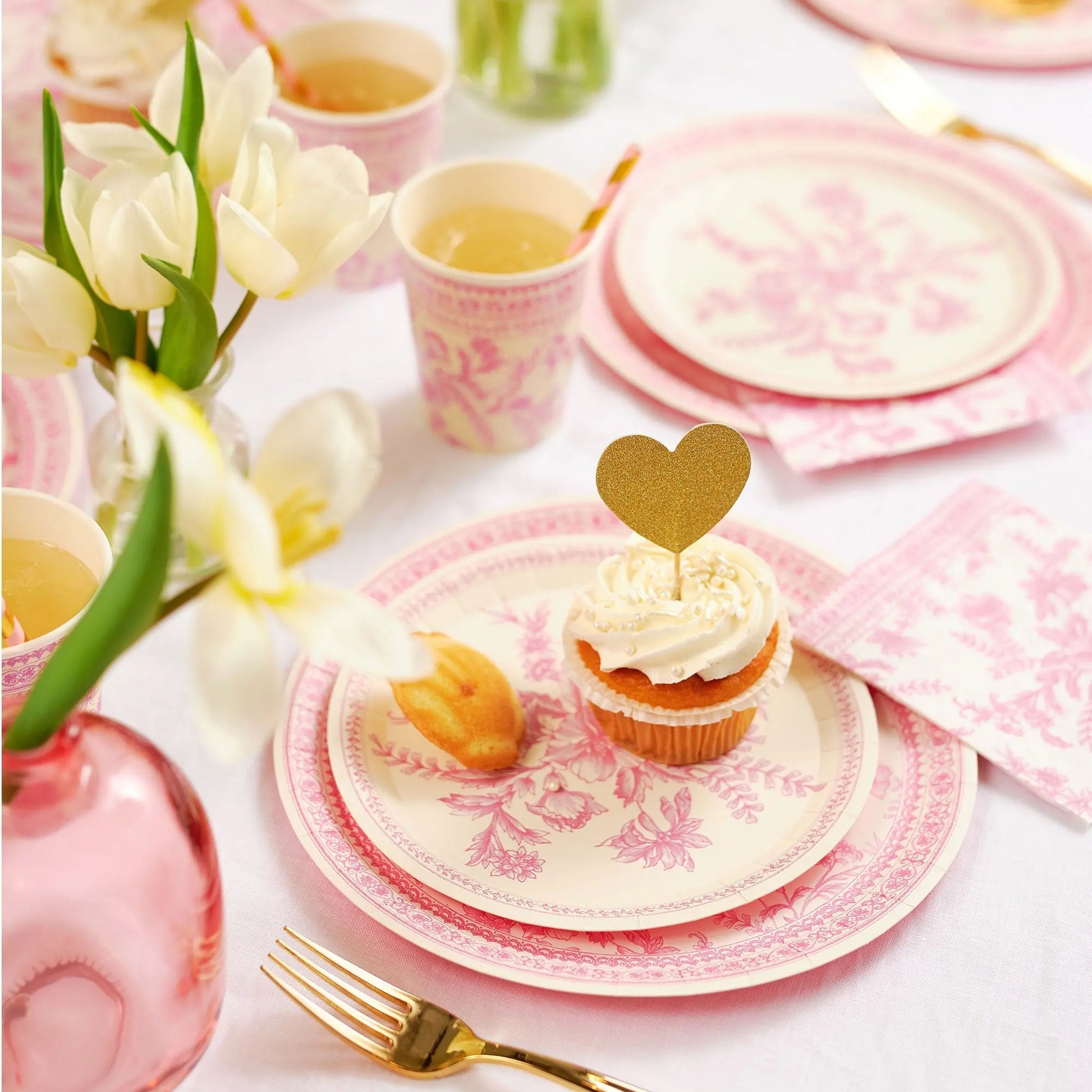 Pink Toile Cups (10 per pack) Coterie