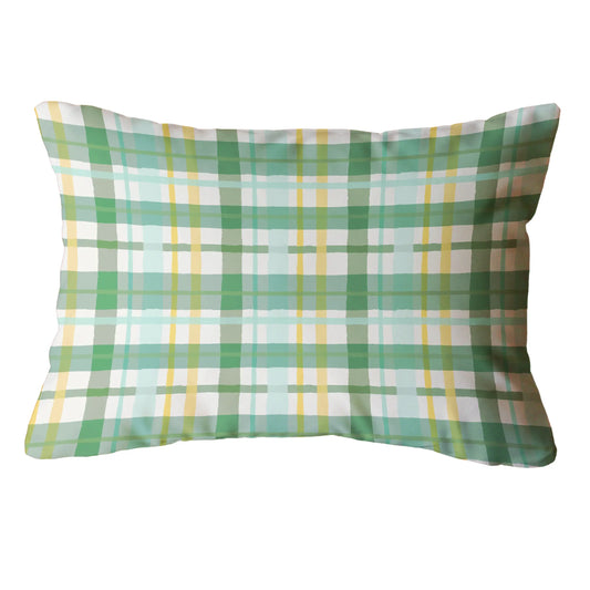 Plaid Indoor/Outdoor Pillow - Lumbar CB Studio