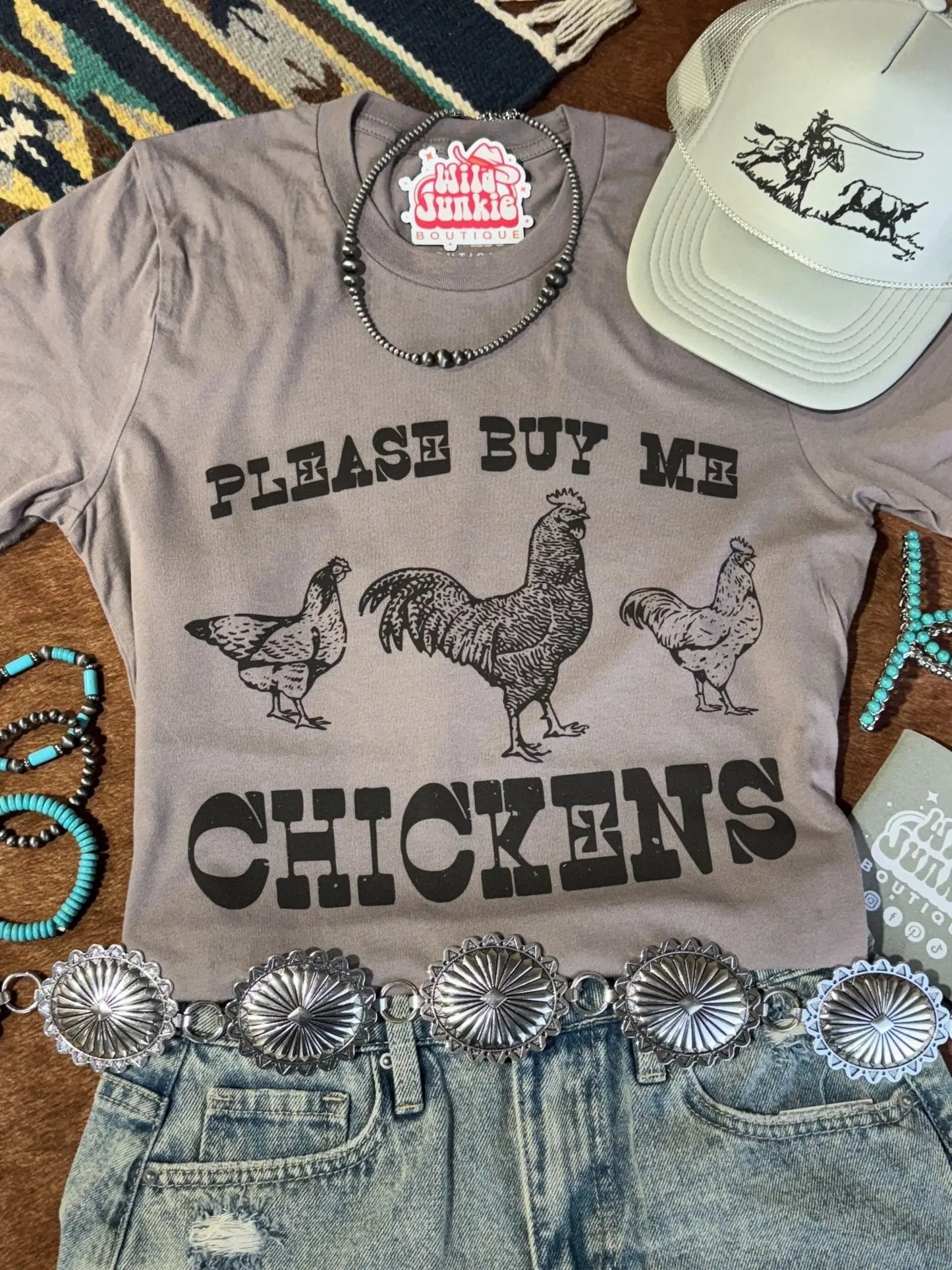 Please Buy Me Chickens Graphic Tee Wild Junkie