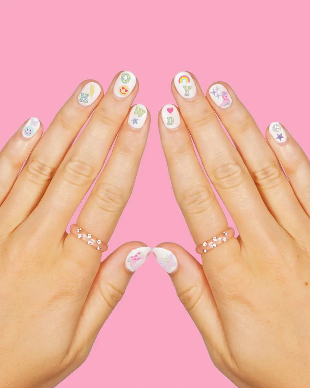 Preppy Nail Stickers - 496 adhesive nail stickers xo, Fetti
