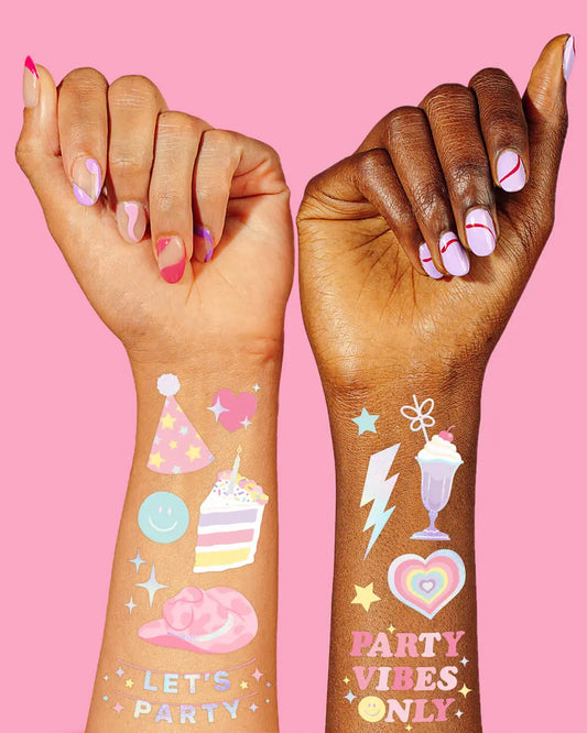 Preppy Party Tats - 50 foil temporary tattoos xo, Fetti