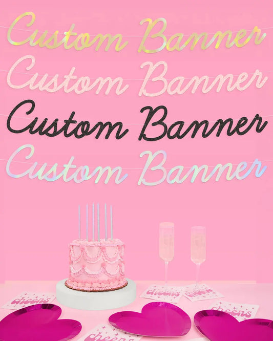 Pretty Custom Banner - customizable banner xo, Fetti