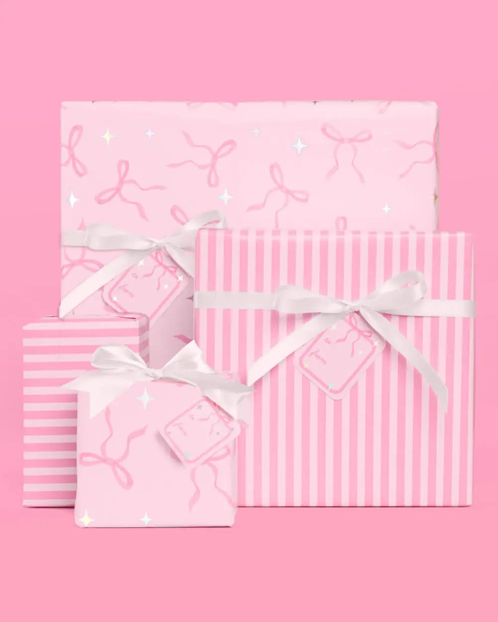 Pretty in Pink Wrapping Paper - 12 sheets + 16 tags xo, Fetti