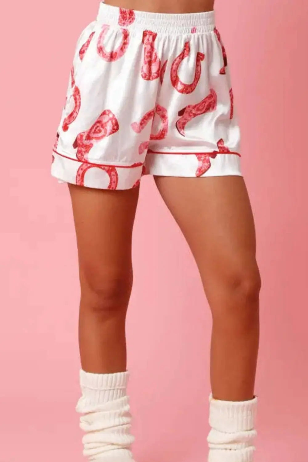 Printed Button Up Top and Shorts Lounge Set Trendsi