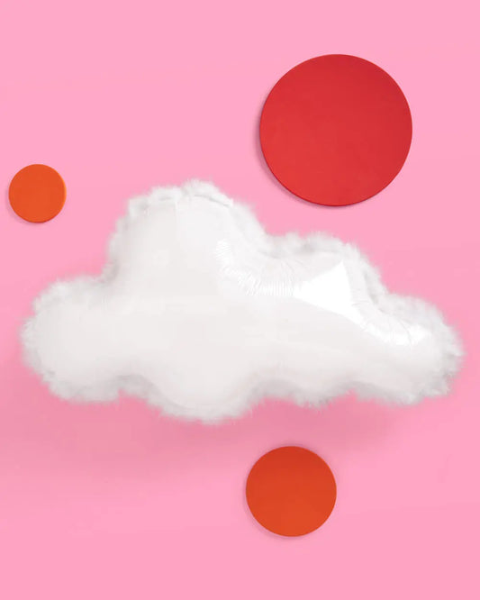Puffy Cloud Balloon - 27" white feather balloon xo, Fetti